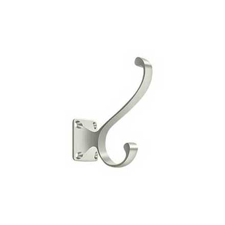 Deltana [CAHH35U14] Solid Brass Coat &amp; Hat Hook - Heavy Duty - Traditional - Polished Nickel Finish - 3 3/8&quot; L