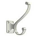 Deltana [CAHH35U14] Solid Brass Coat & Hat Hook - Heavy Duty - Traditional - Polished Nickel Finish - 3 3/8" L
