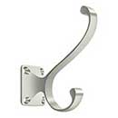 Deltana [CAHH35U14] Solid Brass Coat &amp; Hat Hook - Heavy Duty - Traditional - Polished Nickel Finish - 3 3/8&quot; L