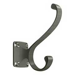 Deltana [CAHH35U15A] Solid Brass Coat &amp; Hat Hook - Heavy Duty - Traditional - Antique Nickel Finish - 3 3/8&quot; L