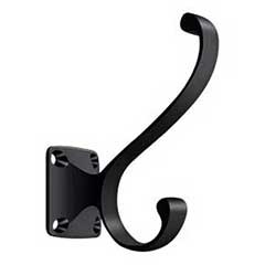 Deltana [CAHH35U19] Solid Brass Coat &amp; Hat Hook - Heavy Duty - Traditional - Paint Black Finish - 3 3/8&quot; L