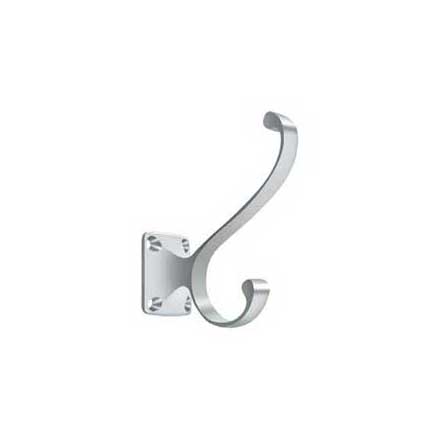 Deltana [CAHH35U26] Solid Brass Coat &amp; Hat Hook - Heavy Duty - Traditional - Polished Chrome Finish - 3 3/8&quot; L