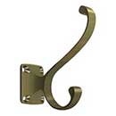 Deltana [CAHH35U5] Solid Brass Coat & Hat Hook - Heavy Duty - Traditional - Antique Brass Finish - 3 3/8" L
