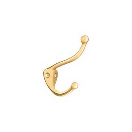 Deltana [CAHH3CR003] Solid Brass Coat &amp; Hat Hook - Traditional - Polished Brass (PVD) Finish - 3 1/4&quot; L