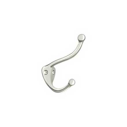 Deltana [CAHH3U14] Solid Brass Coat &amp; Hat Hook - Traditional - Polished Nickel Finish - 3 1/4&quot; L