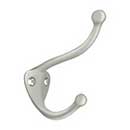 Deltana [CAHH3U15] Solid Brass Coat &amp; Hat Hook - Traditional - Brushed Nickel Finish - 3 1/4&quot; L