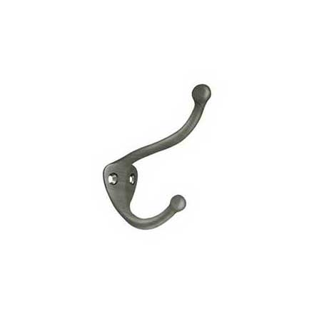 Deltana [CAHH3U15A] Solid Brass Coat &amp; Hat Hook - Traditional - Antique Nickel Finish - 3 1/4" L