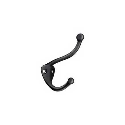 Deltana [CAHH3U19] Solid Brass Coat &amp; Hat Hook - Traditional - Paint Black Finish - 3 1/4&quot; L