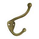 Deltana [CAHH3U5] Solid Brass Coat & Hat Hook - Traditional - Antique Brass Finish - 3 1/4" L