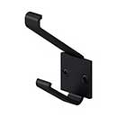 Deltana [MH12U19] Solid Brass Coat &amp; Hat Hook - Modern - Paint Black Finish - 3 5/8&quot; L