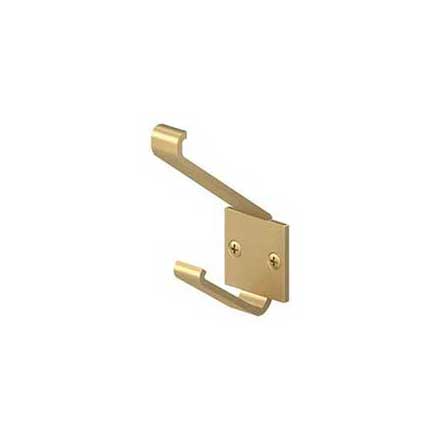 Deltana [MH12U4] Solid Brass Coat &amp; Hat Hook - Modern - Brushed Brass Finish - 3 5/8&quot; L