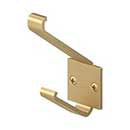 Deltana [MH12U4] Solid Brass Coat & Hat Hook - Modern - Brushed Brass Finish - 3 5/8" L