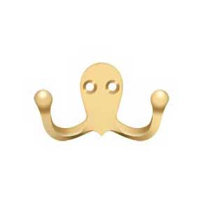 Deltana [WDH15CR003] Solid Brass Coat & Hat Hook - Double - Polished Brass (PVD) Finish - 2 3/4" L