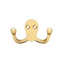 Deltana [WDH15CR003] Solid Brass Coat &amp; Hat Hook - Double - Polished Brass (PVD) Finish - 2 3/4&quot; L