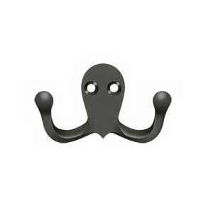 Deltana [WDH15U10B] Solid Brass Coat & Hat Hook - Double - Oil Rubbed Bronze Finish - 2 3/4" L