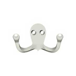 Deltana [WDH15U14] Solid Brass Coat & Hat Hook - Double - Polished Nickel Finish - 2 3/4" L