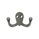 Deltana [WDH15U15A] Solid Brass Coat & Hat Hook - Double - Antique Nickel Finish - 2 3/4" L