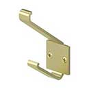 Deltana [MH12U3] Solid Brass Coat &amp; Hat Hook - Modern - Polished Brass Finish - 3 5/8&quot; L