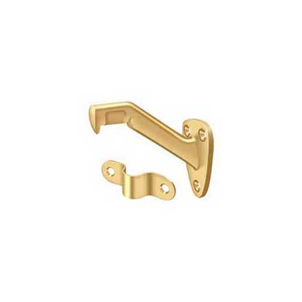 Deltana [HRB325CR003] Solid Brass Handrail Bracket - Polished Brass (PVD) Finish - 3 3/8&quot; Proj.