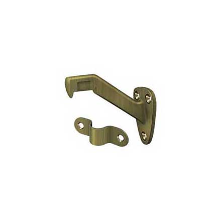 Deltana [HRB325U5] Solid Brass Handrail Bracket - Antique Brass Finish - 3 3/8" Proj.
