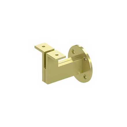 Deltana [HRBM325U3] Solid Brass Handrail Bracket - Modern - Polished Brass Finish - 3 1/4" Proj.