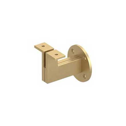 Deltana [HRBM325U4] Solid Brass Handrail Bracket - Modern - Brushed Brass Finish - 3 1/4&quot; Proj.