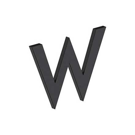 Deltana [RNB-WU19] Stainless Steel House Letter - B Series - W - Paint Black Finish - 4&quot; L