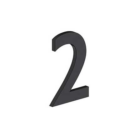 Deltana [RNB-2U19] Stainless Steel House Number - B Series - #2 - Paint Black Finish - 4&quot; L