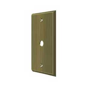 Deltana [CPC4764U5] Solid Brass Wall Cable Plate Cover - Antique Brass Finish