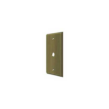 Deltana [CPC4764U5] Solid Brass Wall Cable Plate Cover - Antique Brass Finish