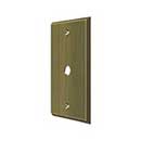 Deltana [CPC4764U5] Solid Brass Wall Cable Plate Cover - Antique Brass Finish