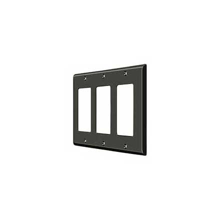 Deltana [SWP4740U10B] Solid Brass Wall Switch Plate Cover - Triple Rocker - Oil Rubbed Bronze Finish