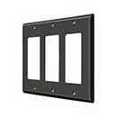 Deltana [SWP4740U10B] Solid Brass Wall Switch Plate Cover - Triple Rocker - Oil Rubbed Bronze Finish