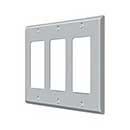 Deltana [SWP4740U26D] Solid Brass Wall Switch Plate Cover - Triple Rocker - Brushed Chrome Finish