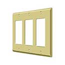 Deltana [SWP4740U3] Solid Brass Wall Switch Plate Cover - Triple Rocker - Polished Brass Finish