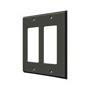 Deltana [SWP4741U10B] Solid Brass Wall Switch Plate Cover - Double Rocker - Oil Rubbed Bronze Finish