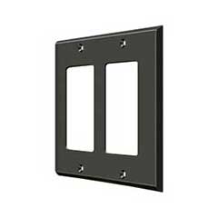 Deltana [SWP4741U10B] Solid Brass Wall Switch Plate Cover - Double Rocker - Oil Rubbed Bronze Finish