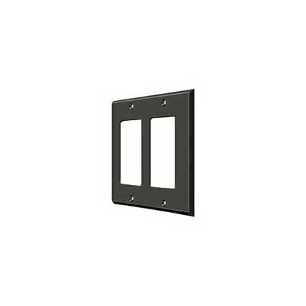 Deltana [SWP4741U10B] Solid Brass Wall Switch Plate Cover - Double Rocker - Oil Rubbed Bronze Finish