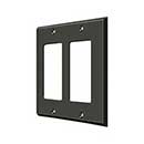 Deltana [SWP4741U10B] Solid Brass Wall Switch Plate Cover - Double Rocker - Oil Rubbed Bronze Finish