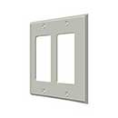 Deltana [SWP4741U15] Solid Brass Wall Switch Plate Cover - Double Rocker - Brushed Nickel Finish