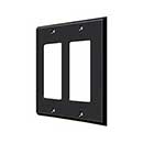 Deltana [SWP4741U19] Solid Brass Wall Switch Plate Cover - Double Rocker - Paint Black Finish