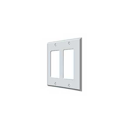 Deltana [SWP4741U26] Solid Brass Wall Switch Plate Cover - Double Rocker - Polished Chrome Finish