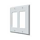 Deltana [SWP4741U26] Solid Brass Wall Switch Plate Cover - Double Rocker - Polished Chrome Finish