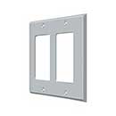 Deltana [SWP4741U26D] Solid Brass Wall Switch Plate Cover - Double Rocker - Brushed Chrome Finish