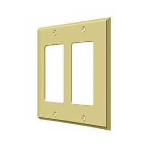 Deltana [SWP4741U3] Solid Brass Wall Switch Plate Cover - Double Rocker - Polished Brass Finish