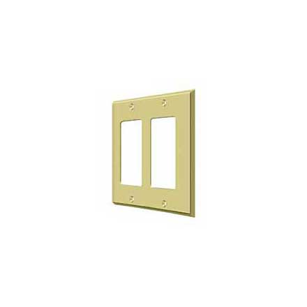 Deltana [SWP4741U3] Solid Brass Wall Switch Plate Cover - Double Rocker - Polished Brass Finish