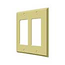 Deltana [SWP4741U3] Solid Brass Wall Switch Plate Cover - Double Rocker - Polished Brass Finish