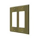 Deltana [SWP4741U5] Solid Brass Wall Switch Plate Cover - Double Rocker - Antique Brass Finish