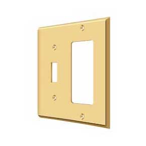 Deltana [SWP4743CR003] Solid Brass Wall Switch Plate Cover - Single Switch / Rocker- Polished Brass (PVD) Finish