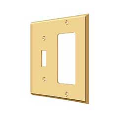 Deltana [SWP4743CR003] Solid Brass Wall Switch Plate Cover - Single Switch / Rocker- Polished Brass (PVD) Finish